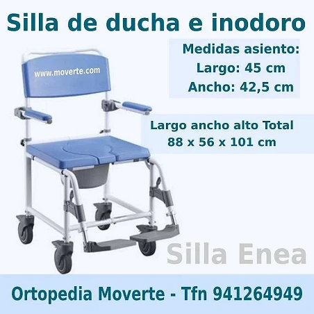 Silla con wc y silla para ducha color azul Ortopedia Moverte