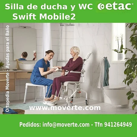 Silla higiénica ducha/wc Etac Swift Mobil-2