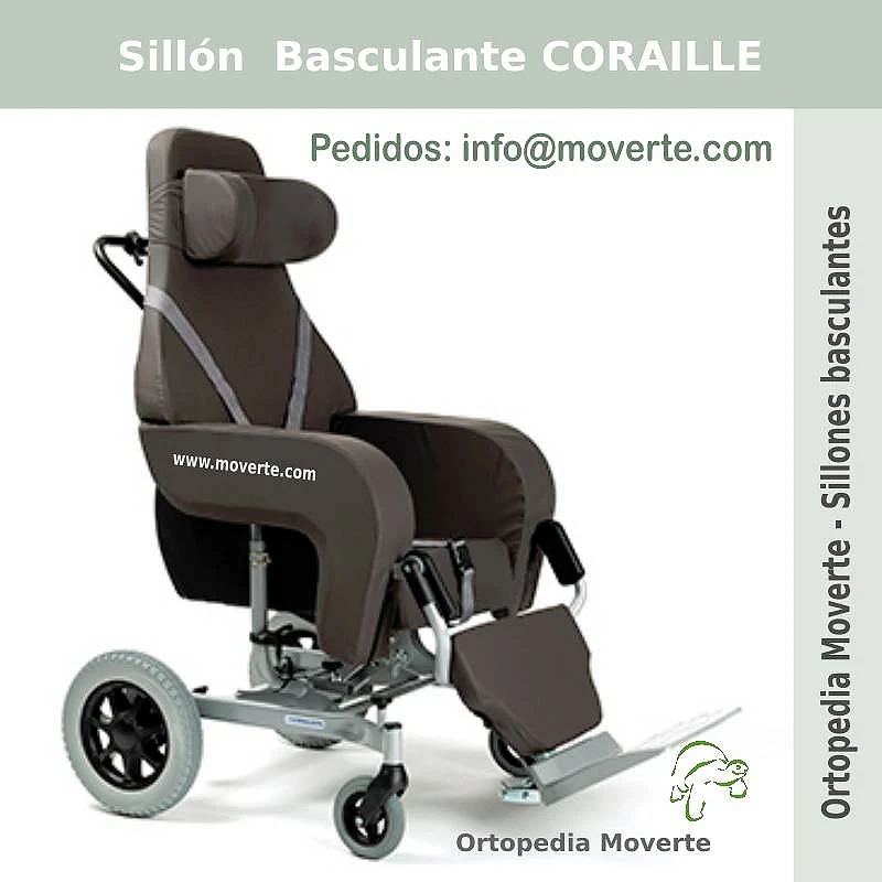 El sillón con ruedas para usar en casa y en exteriores.