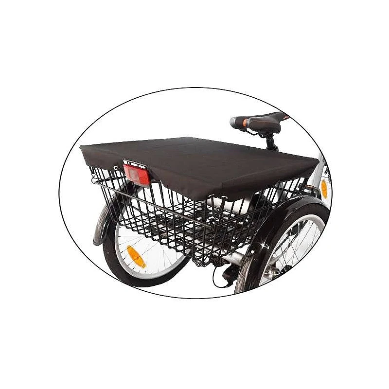 Triciclo eléctrico plegable con cesta delantera y trasera