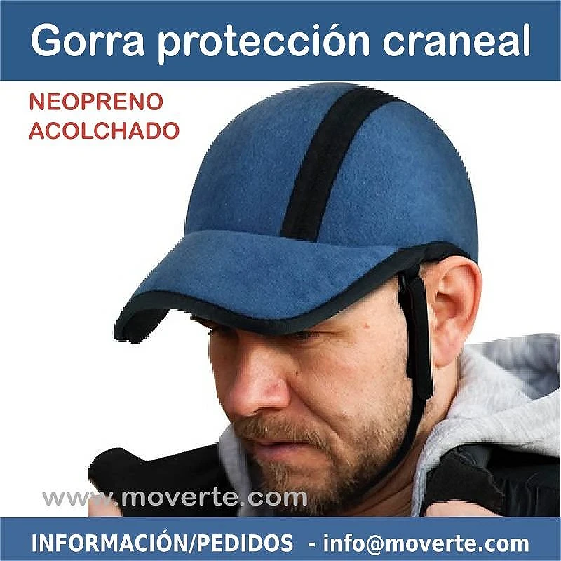 GORRA DEPORTIVA AZUL PROTECTOR CRANEAL ACOLCHADO