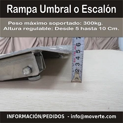 Rampa regulable en altura de 5 a 10 cm. Medida 87 x 41 Cm.