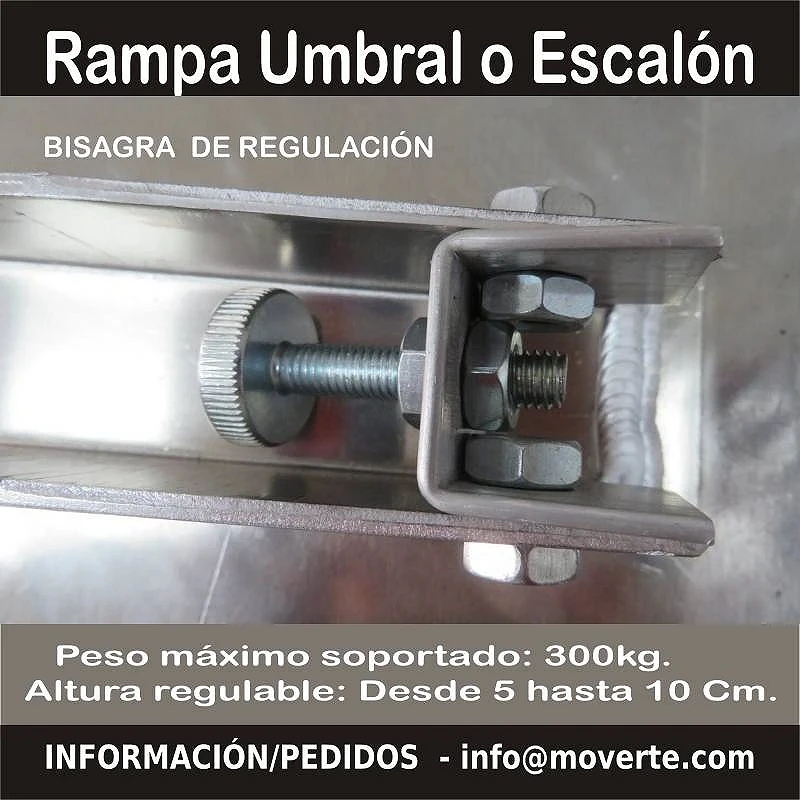 Rampa regulable en altura de 5 a 10 cm. Medida 87 x 41 Cm.