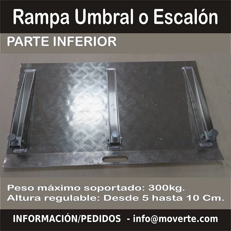 Rampa regulable en altura de 5 a 10 cm. Medida 87 x 41 Cm.