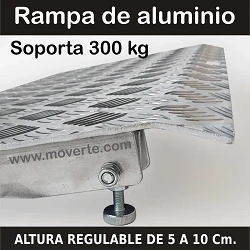 Rampa regulable en altura de 5 a 10 cm. Medida 87 x 41 Cm.