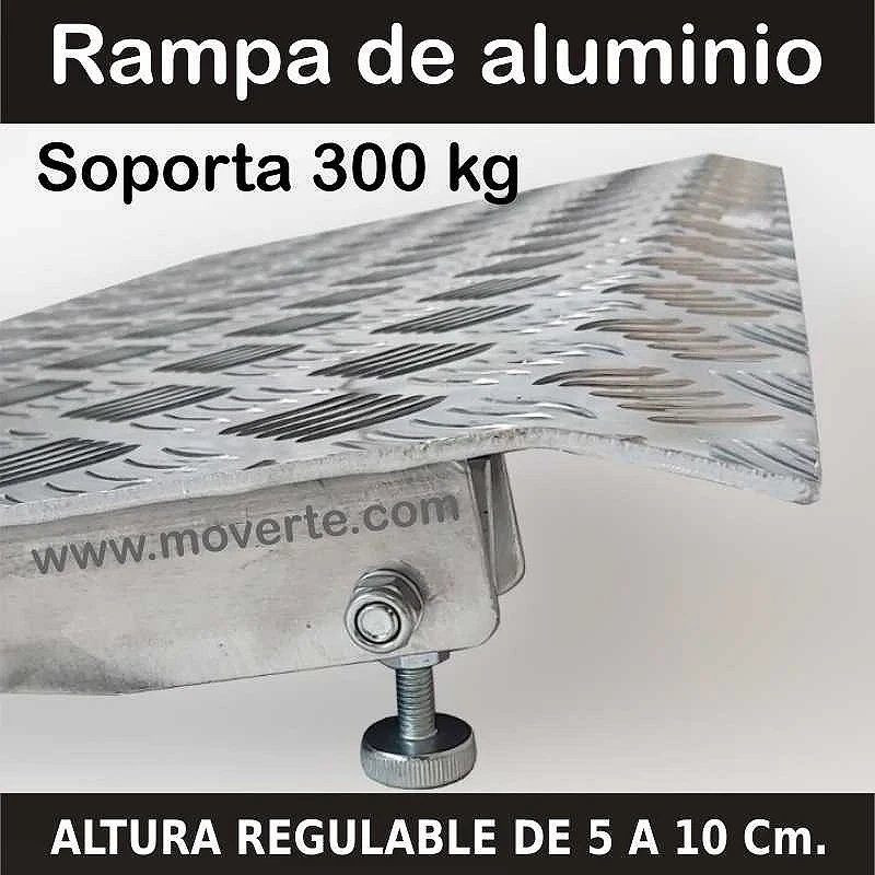 Rampa regulable en altura de 5 a 10 cm. Medida 87 x 41 Cm.