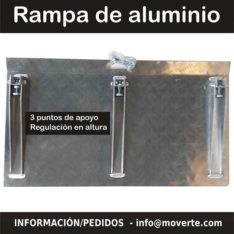 Rampa regulable en altura de 5 a 10 cm. Medida 87 x 41 Cm.