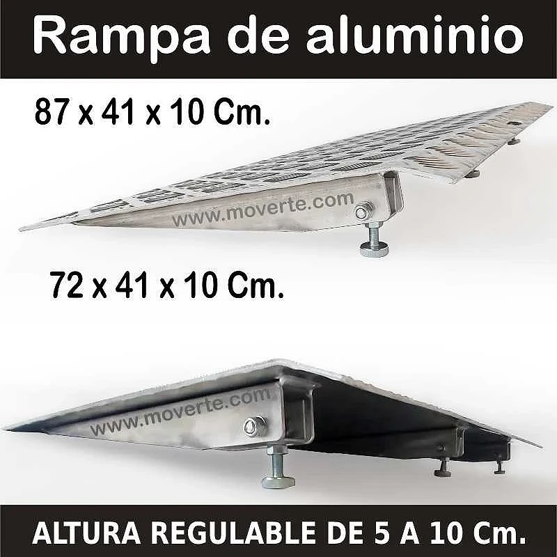 Rampa regulable en altura de 5 a 10 cm. Medida 87 x 41 Cm.