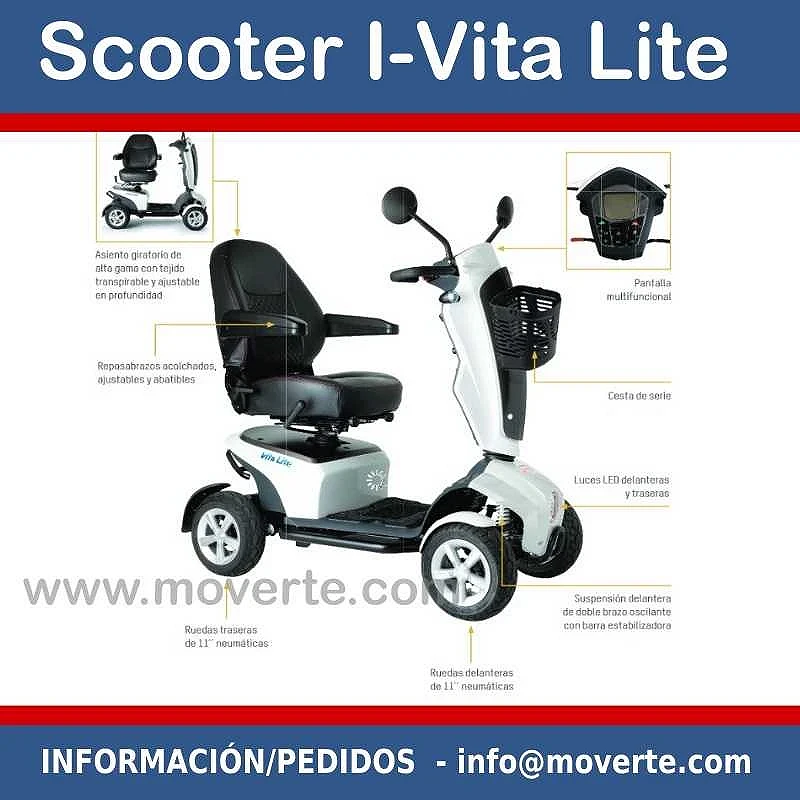 Scooter Eléctrico con suspensión I-Vita Lite Ortopedia Moverte