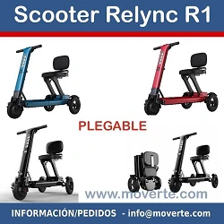 Scooter Eléctrico Relync Plegable de 3 ruedas rojo o negro