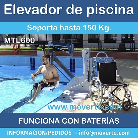 ELEVADOR DE PISCINA CON BATERÍAS SIN INSTALACIÓN MTL600
