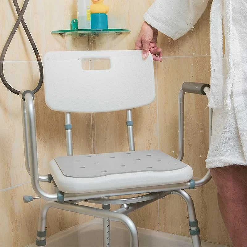 Silla de ducha giratoria con ruedas - Más Que Ayudas Tu Ortopedia
