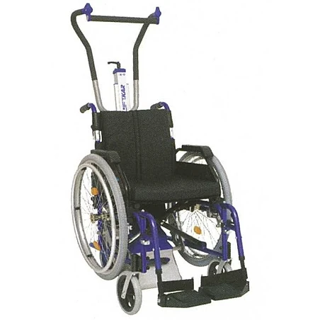 Sube-escaleras con silla de ruedas.