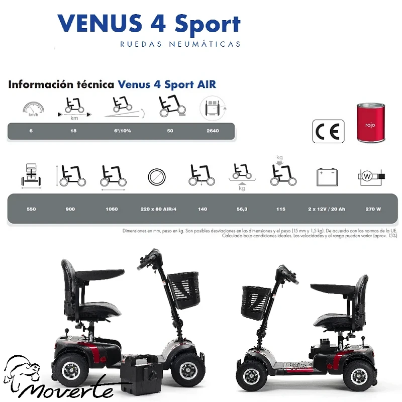 Scooter Venus 4 Sport AIR rueda neumática