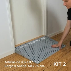 Rampa de plástico para puerta y ducha Excellent Kit 3 Altura desde 7,2 hasta 12,7 cm.
