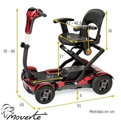 Medidas desplegado Scooter eléctrico para discapacitados I Laser plegable con mando a distancia