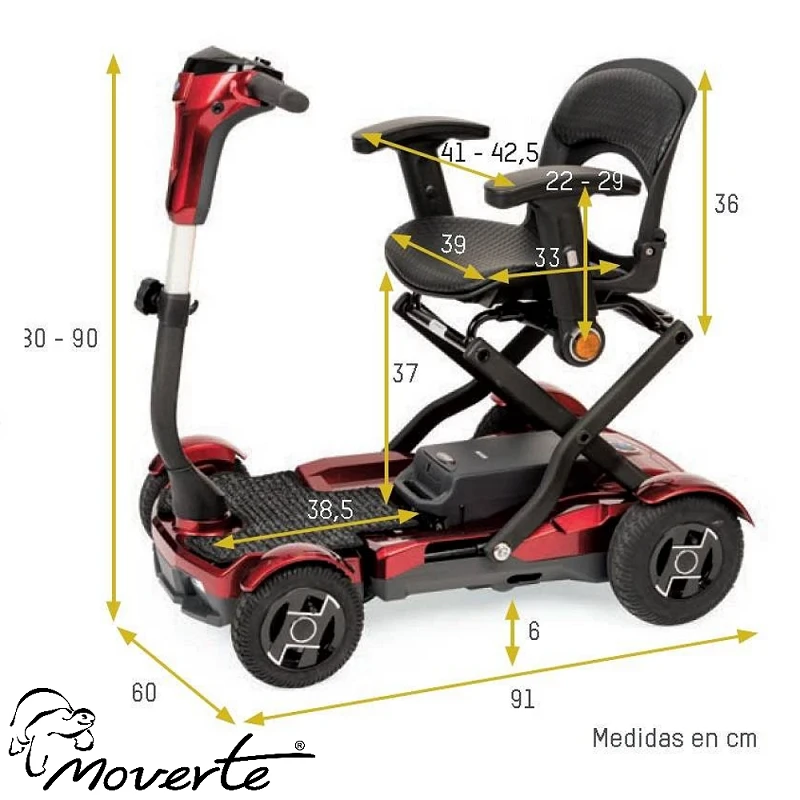 Medidas desplegado Scooter eléctrico para discapacitados I Laser plegable con mando a distancia