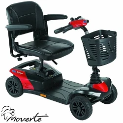 Scooter eléctrico para mayores cabe en el maletero desmontado color rojo Colibri