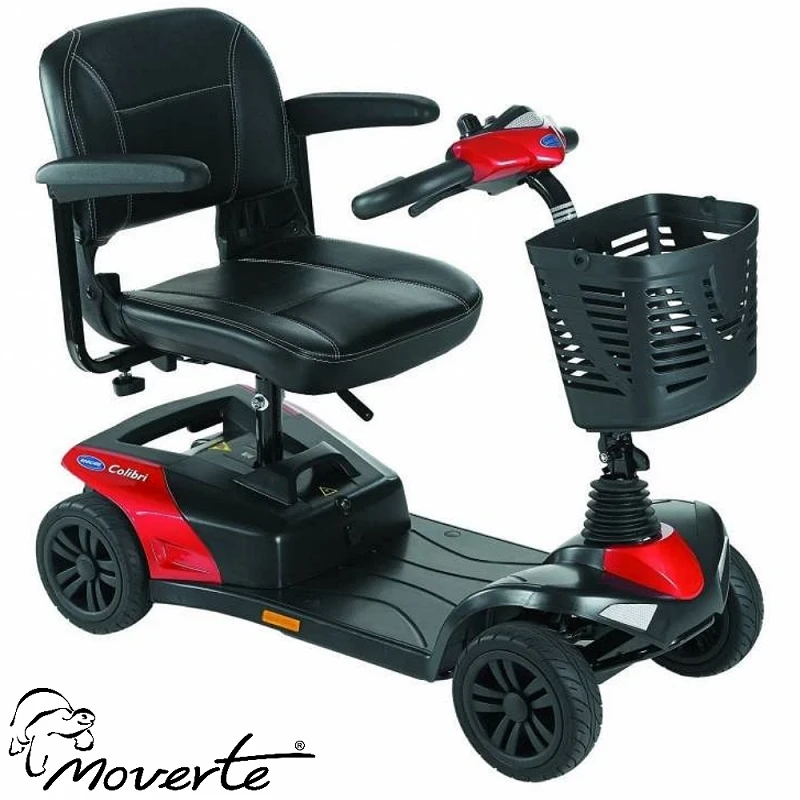 Scooter eléctrico para mayores cabe en el maletero desmontado color rojo Colibri