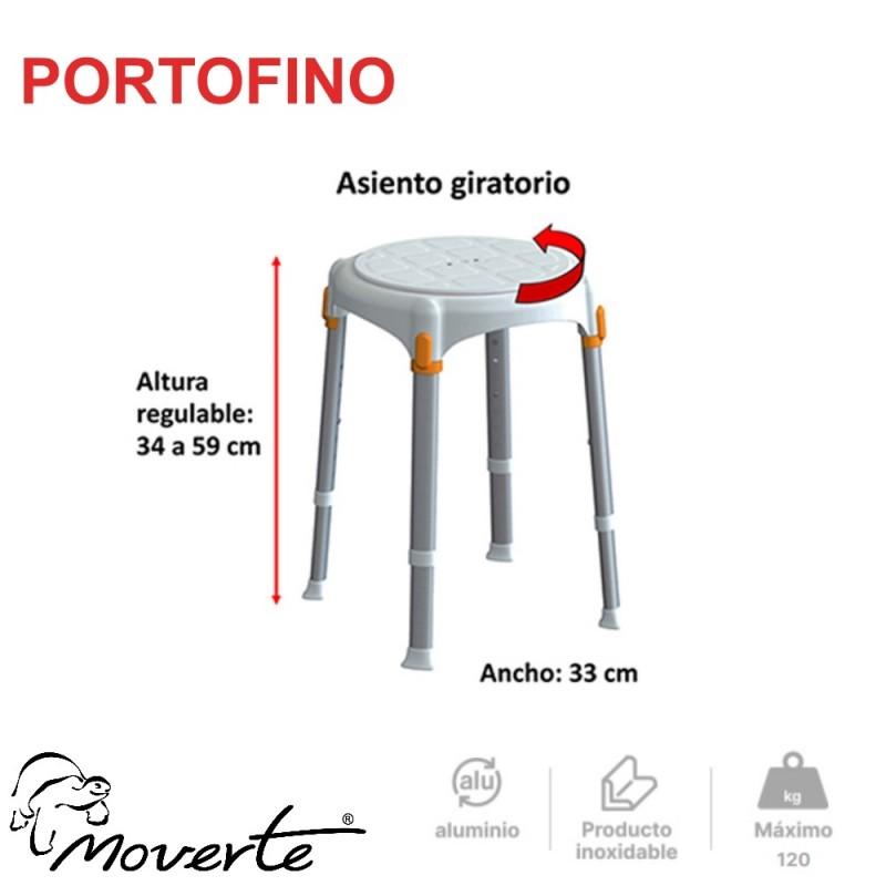 Medidas Taburete ducha con asiento giratorio PORTOFINO ortopedia moverte