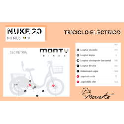 Triciclo Eléctrico Monty Nuke 20 con cestas 