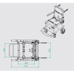 Medidas silla emergencias tipo oruga eléctrica sube escaleras PS-190