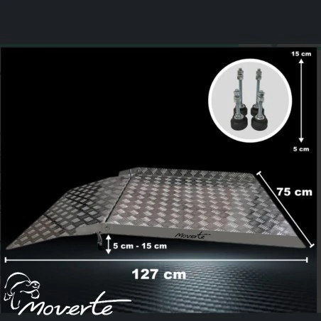 Rampa para umbral 75x127 regulable altura de  5 a 15 cm