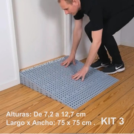 Rampa de plástico para puerta y ducha Excellent Kit 3 Altura hasta 12,7 cm.
