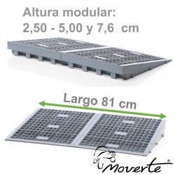 Medidas rampa modular 3 alturas 2,50 cm.-5,00 cm y 7,6 cm.