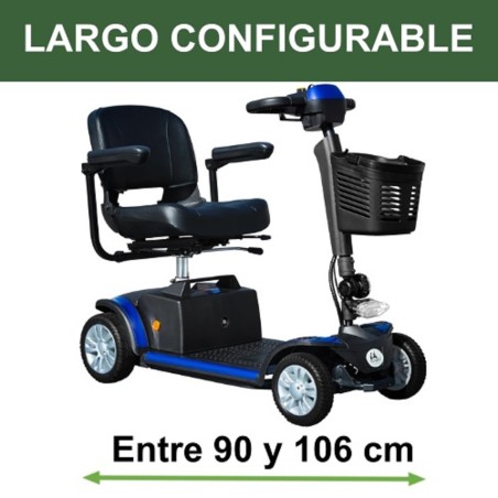 Scooter eléctrico Largo configurable entre 90 y 106 cm.
