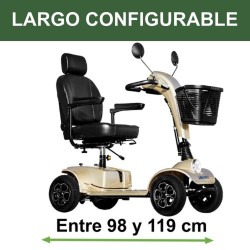 Scooter eléctrico Largo configurable entre 98 y 119 cm.