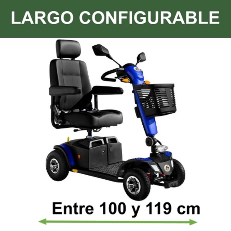 Scooter eléctrico Largo configurable entre 100 y 119 cm.