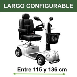 Scooter eléctrico Largo configurable entre 115 y 136 cm.