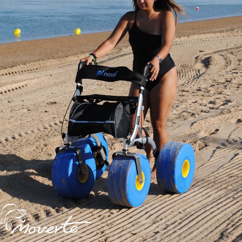 Nuevo rollator de playa XL plegable y con asiento