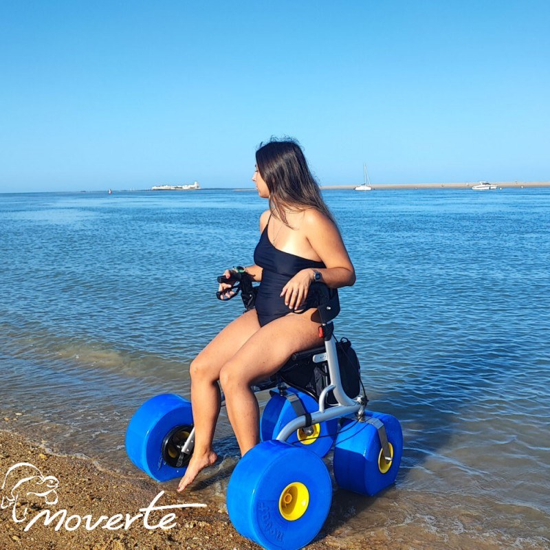 Nuevo rollator de playa XL plegable y con asiento