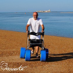 Nuevo rollator de playa XL plegable y con asiento