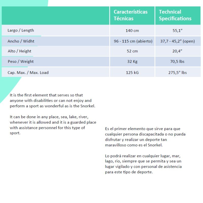 Tabla Snorkel para Personas con Discapacidad 6 - moverte 