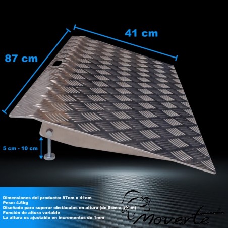 Rampa de acceso 87 x 41 Cm. Altura hasta 10 cm