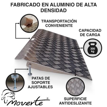Rampa aluminio para umbral regulable altura de 5 a 10 cm 87x41 moverte.com