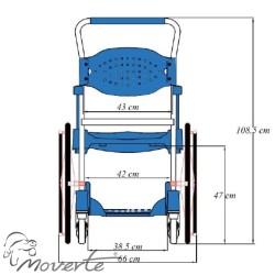 Medidas Silla de ruedas de baño con inodoro Moem ortopedia moverte