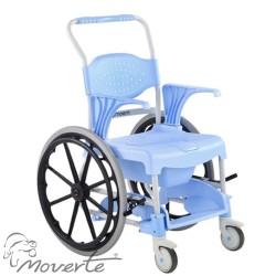Silla de ducha rueda grande con inodoro Moem ortopedia moverte