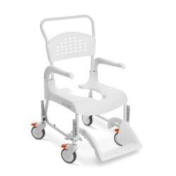 SILLA DE DUCHA Y WC CLEAN 55cm  4R FRENOS BLANCA y REGULABLE EN ALTURA