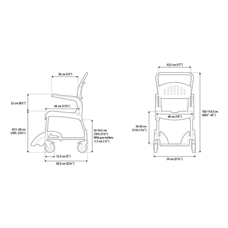 SILLA DE DUCHA Y WC CLEAN 55 4R FRENOS BLANCA moverte.com 