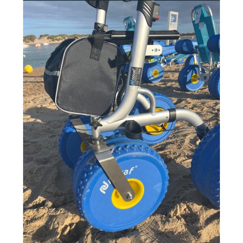 Nuevo rollator de playa XL plegable y con asiento moverte.com 