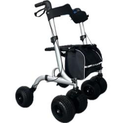 Andador rollator de 6 ruedas todoterreno ruedas grandes moverte.com 