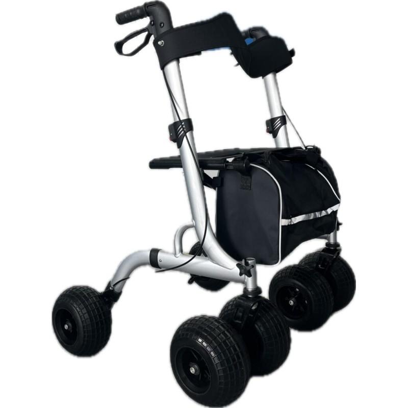 Andador rollator de 6 ruedas todoterreno ruedas grandes moverte.com 