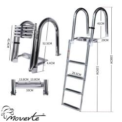 Medidas escalera telescópica para barco o piscina EBP-30 – seguridad y comodidad en cada paso moverte.com