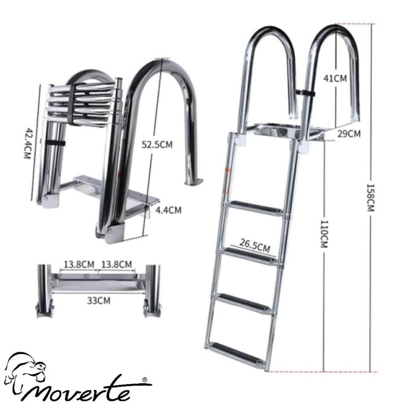 Medidas escalera telescópica para barco o piscina EBP-30 – seguridad y comodidad en cada paso moverte.com