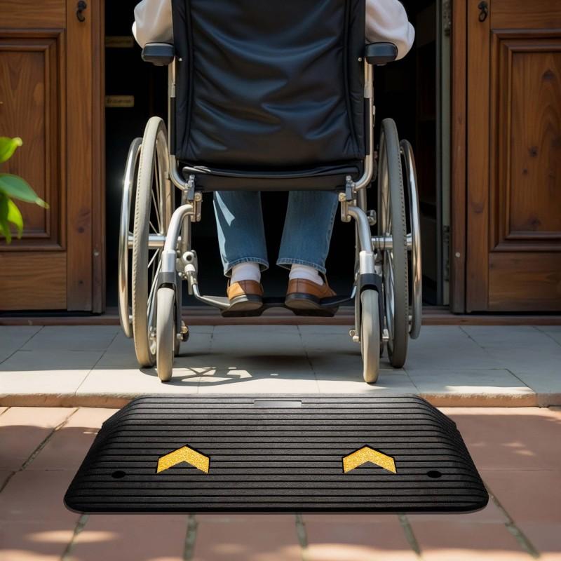 Rampa de caucho para bordillos 90cm x 53,3 cm x 8,9 cm moverte.com 