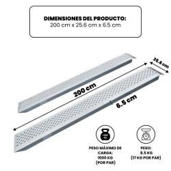 Rampa 2 carriles Peso máx. 1000 Kg. Largo 196 cm. moverte.com 